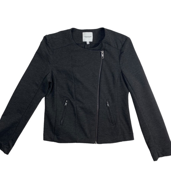Catherine Malandrino Runway Style Women’s Charcoal Shanfa Moto Jacket EUC Size M - Picture 9 of 14